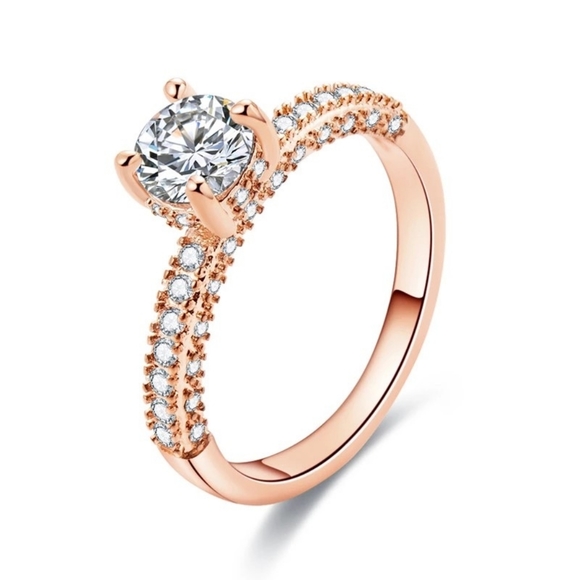 NEW Rose Gold Round Diamond Engagement Ring - Picture 6 of 6